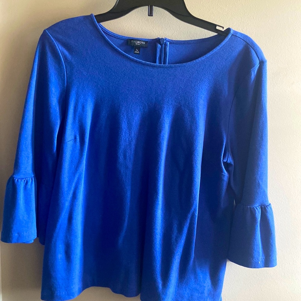 Talbots Spring Summer Top with Ruffle Sleeves
